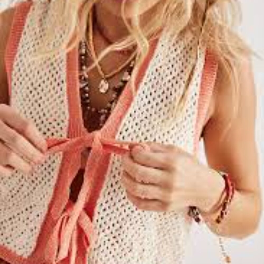 Free People Festival Crochet Vest NWT * - Picture 2 of 5